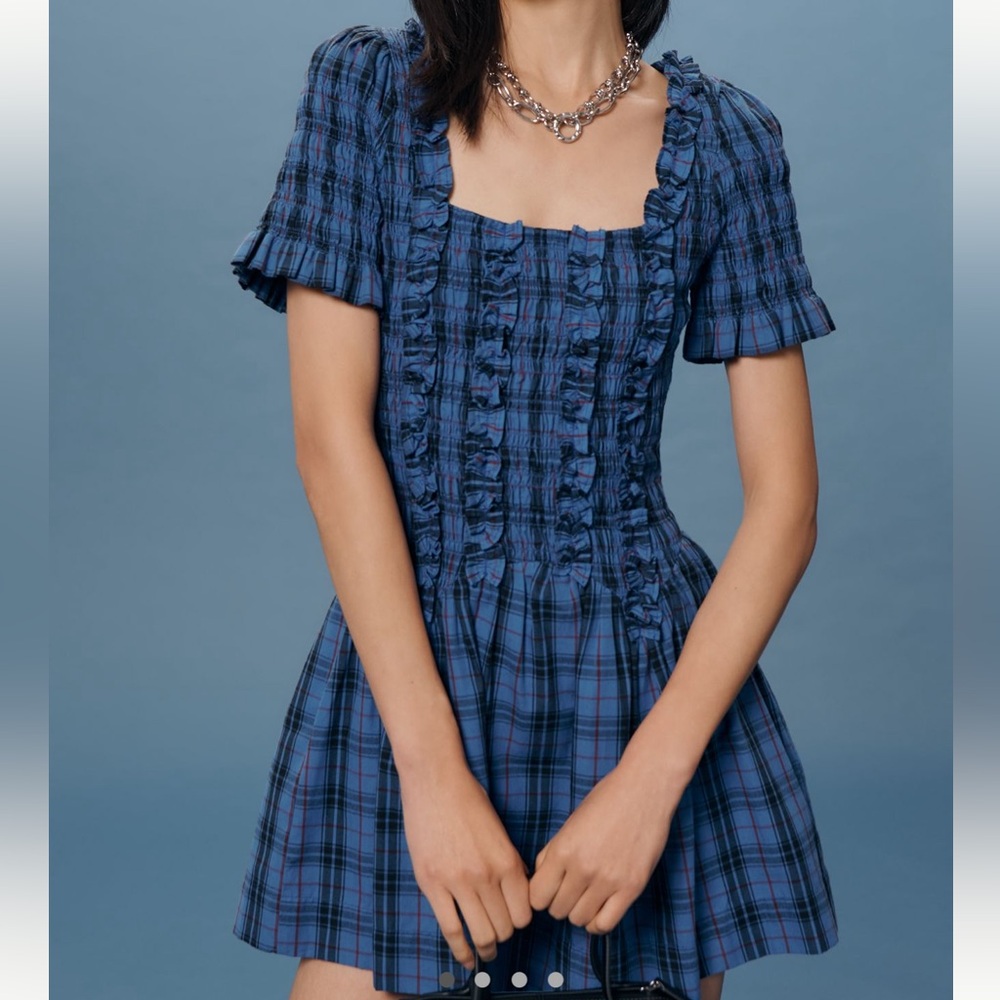 Damson Madder Raphaela Shirred Mini Dress